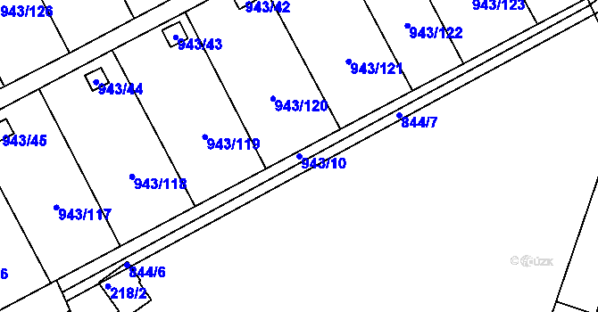 Parcela st. 943/10 v KÚ Františkov u Liberce, Katastrální mapa