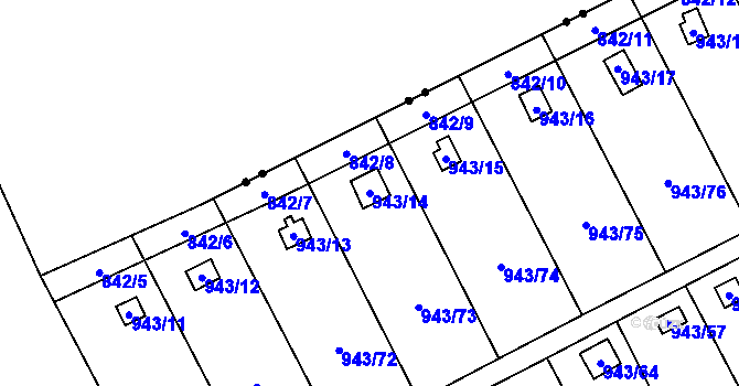 Parcela st. 943/14 v KÚ Františkov u Liberce, Katastrální mapa