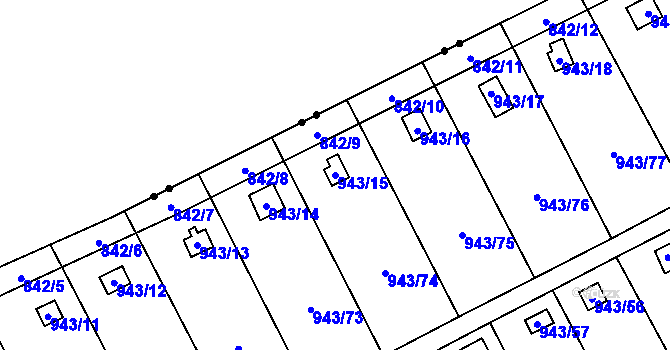 Parcela st. 943/15 v KÚ Františkov u Liberce, Katastrální mapa