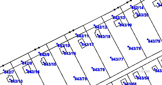 Parcela st. 943/17 v KÚ Františkov u Liberce, Katastrální mapa