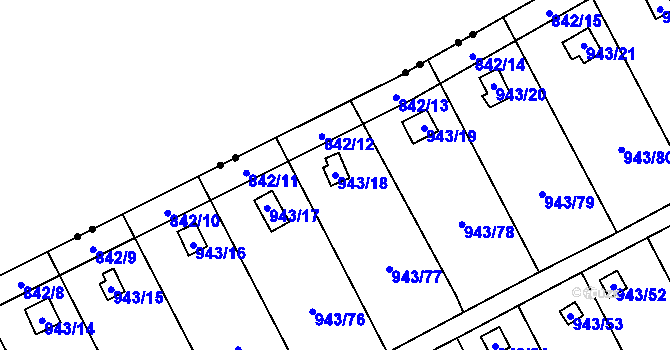 Parcela st. 943/18 v KÚ Františkov u Liberce, Katastrální mapa