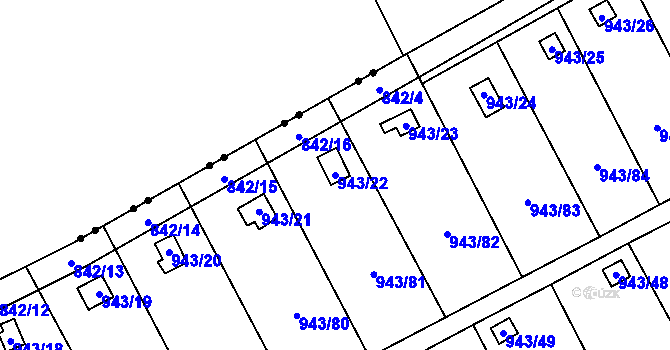 Parcela st. 943/22 v KÚ Františkov u Liberce, Katastrální mapa