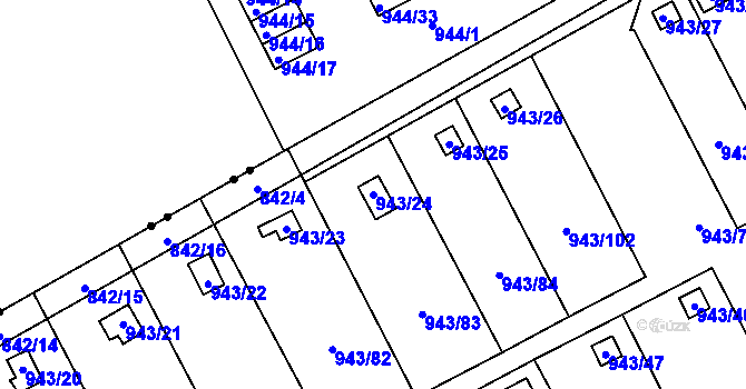 Parcela st. 943/24 v KÚ Františkov u Liberce, Katastrální mapa