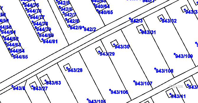 Parcela st. 943/29 v KÚ Františkov u Liberce, Katastrální mapa