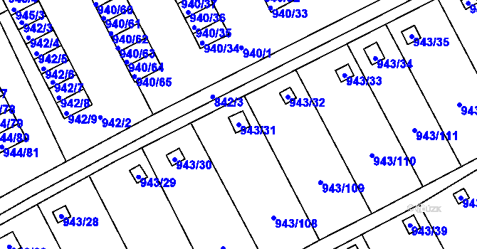 Parcela st. 943/31 v KÚ Františkov u Liberce, Katastrální mapa