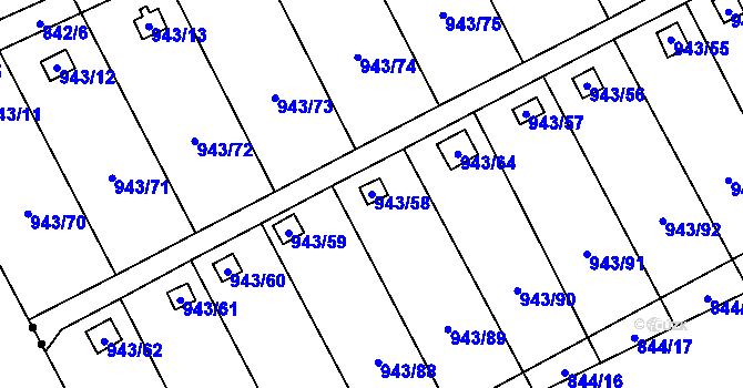 Parcela st. 943/58 v KÚ Františkov u Liberce, Katastrální mapa
