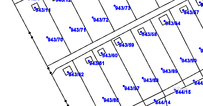 Parcela st. 943/60 v KÚ Františkov u Liberce, Katastrální mapa