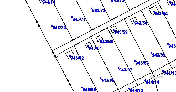 Parcela st. 943/61 v KÚ Františkov u Liberce, Katastrální mapa