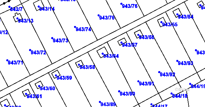 Parcela st. 943/64 v KÚ Františkov u Liberce, Katastrální mapa
