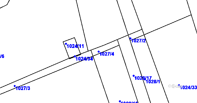 Parcela st. 1027/4 v KÚ Františkov u Liberce, Katastrální mapa