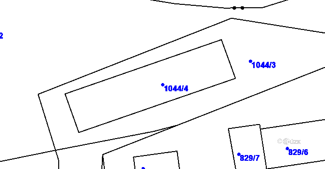 Parcela st. 1044/4 v KÚ Františkov u Liberce, Katastrální mapa