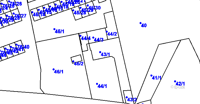 Parcela st. 43/1 v KÚ Františkov u Liberce, Katastrální mapa