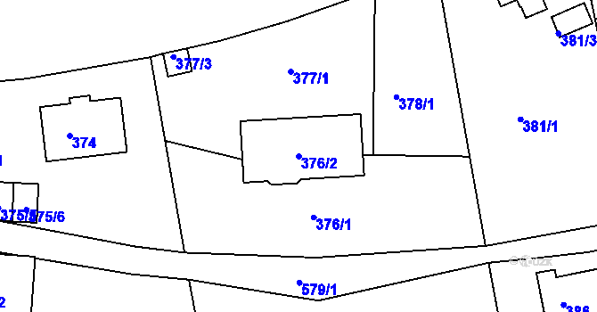 Parcela st. 376/2 v KÚ Františkov u Liberce, Katastrální mapa