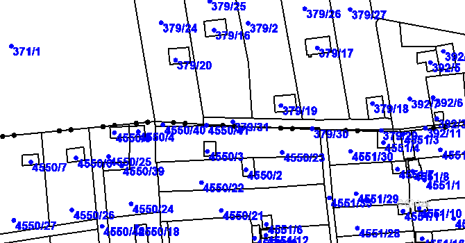 Parcela st. 379/31 v KÚ Františkov u Liberce, Katastrální mapa