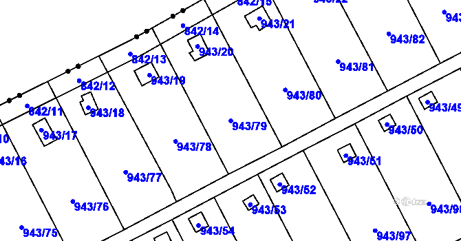 Parcela st. 943/79 v KÚ Františkov u Liberce, Katastrální mapa