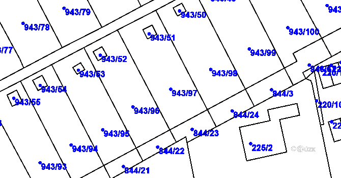 Parcela st. 943/97 v KÚ Františkov u Liberce, Katastrální mapa