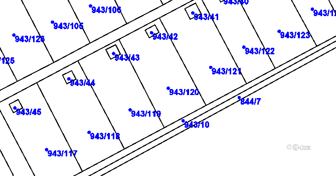 Parcela st. 943/120 v KÚ Františkov u Liberce, Katastrální mapa