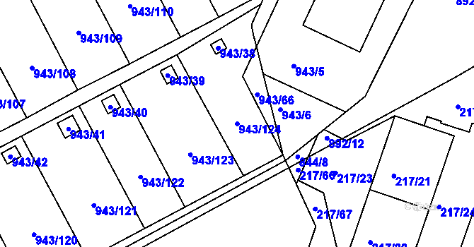 Parcela st. 943/124 v KÚ Františkov u Liberce, Katastrální mapa