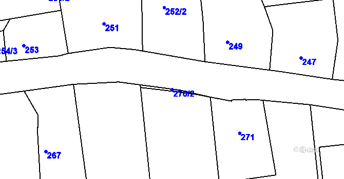 Parcela st. 270/2 v KÚ Františkov u Liberce, Katastrální mapa