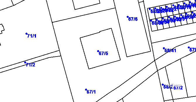 Parcela st. 67/5 v KÚ Františkov u Liberce, Katastrální mapa