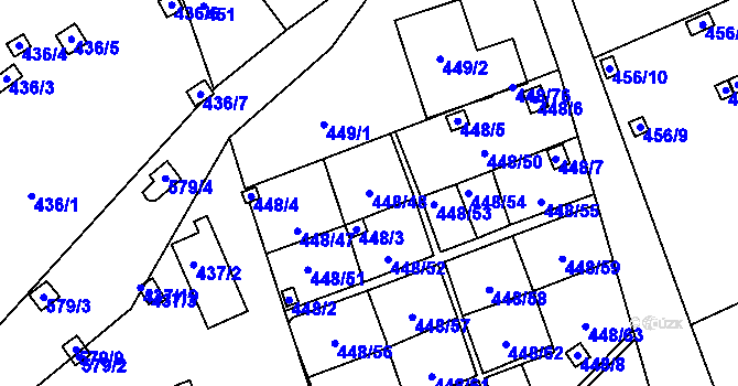 Parcela st. 448/48 v KÚ Františkov u Liberce, Katastrální mapa