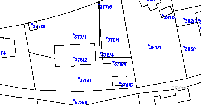 Parcela st. 378/4 v KÚ Františkov u Liberce, Katastrální mapa