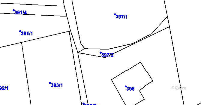 Parcela st. 397/2 v KÚ Františkov u Liberce, Katastrální mapa