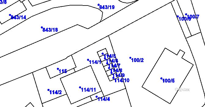 Parcela st. 114/5 v KÚ Františkov u Liberce, Katastrální mapa