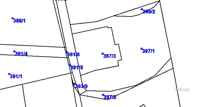 Parcela st. 397/3 v KÚ Františkov u Liberce, Katastrální mapa