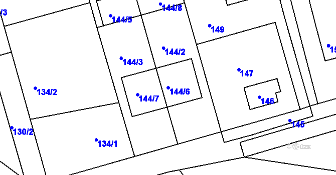 Parcela st. 144/6 v KÚ Janův Důl u Liberce, Katastrální mapa