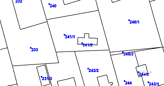 Parcela st. 241/2 v KÚ Janův Důl u Liberce, Katastrální mapa