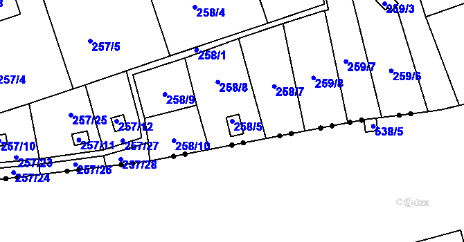 Parcela st. 258/5 v KÚ Janův Důl u Liberce, Katastrální mapa