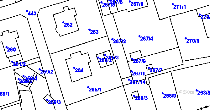 Parcela st. 265/3 v KÚ Janův Důl u Liberce, Katastrální mapa
