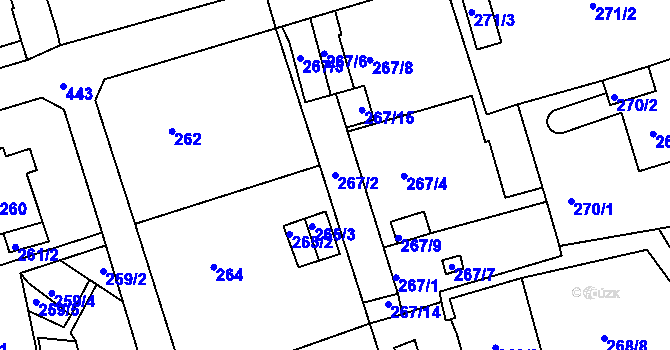 Parcela st. 267/2 v KÚ Janův Důl u Liberce, Katastrální mapa