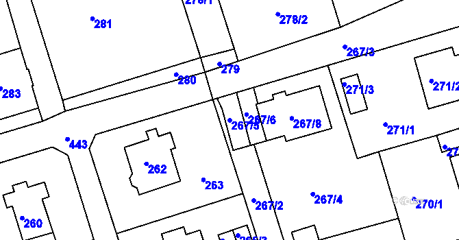 Parcela st. 267/5 v KÚ Janův Důl u Liberce, Katastrální mapa