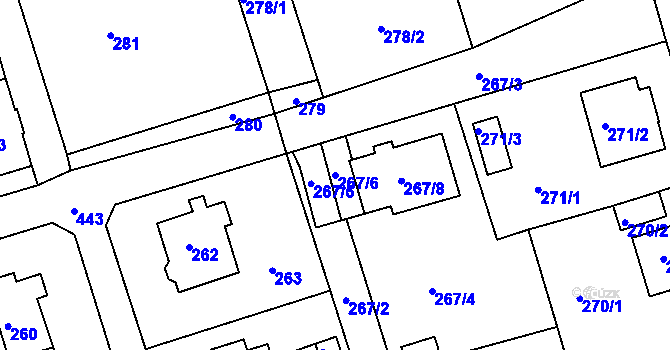 Parcela st. 267/6 v KÚ Janův Důl u Liberce, Katastrální mapa