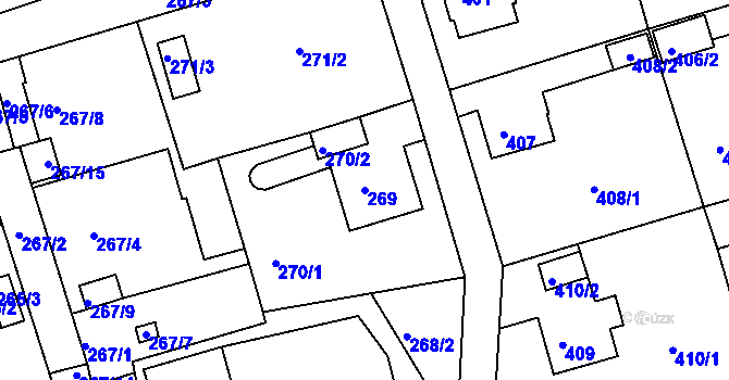 Parcela st. 269 v KÚ Janův Důl u Liberce, Katastrální mapa