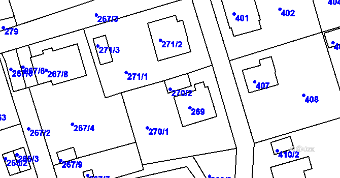 Parcela st. 270/2 v KÚ Janův Důl u Liberce, Katastrální mapa