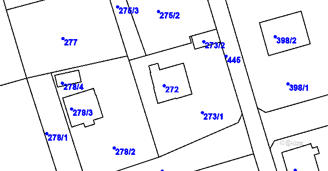 Parcela st. 272 v KÚ Janův Důl u Liberce, Katastrální mapa
