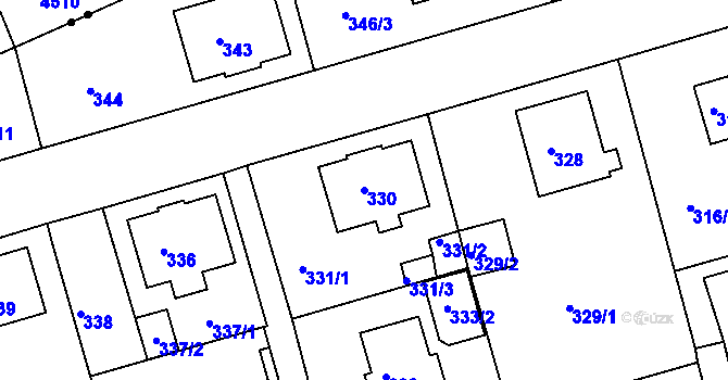 Parcela st. 330 v KÚ Janův Důl u Liberce, Katastrální mapa