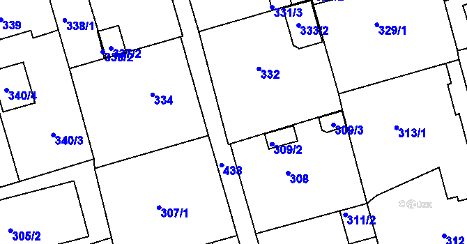 Parcela st. 333 v KÚ Janův Důl u Liberce, Katastrální mapa