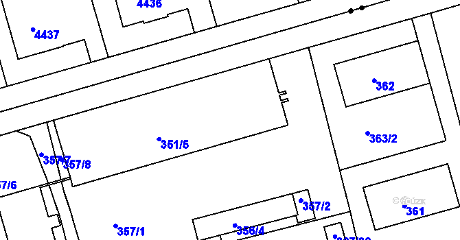 Parcela st. 351/5 v KÚ Janův Důl u Liberce, Katastrální mapa
