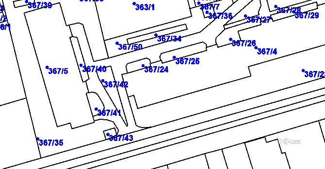 Parcela st. 367/4 v KÚ Janův Důl u Liberce, Katastrální mapa