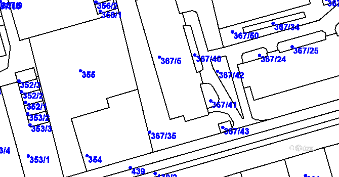 Parcela st. 367/5 v KÚ Janův Důl u Liberce, Katastrální mapa
