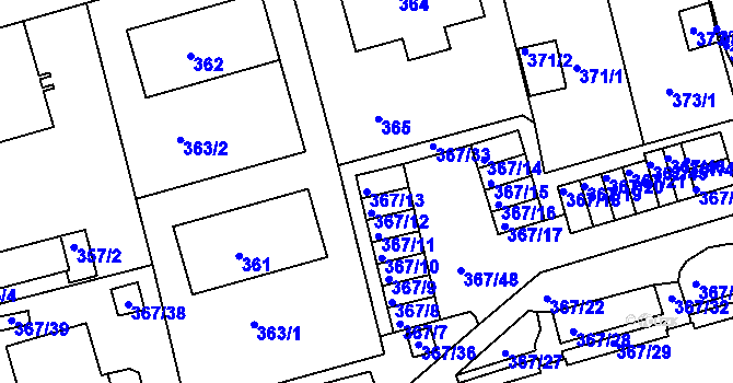 Parcela st. 367/13 v KÚ Janův Důl u Liberce, Katastrální mapa