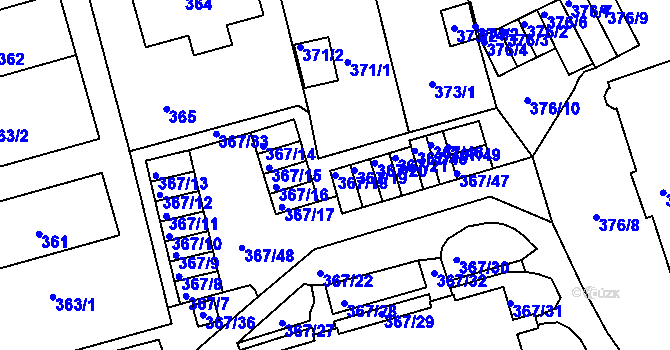 Parcela st. 367/18 v KÚ Janův Důl u Liberce, Katastrální mapa