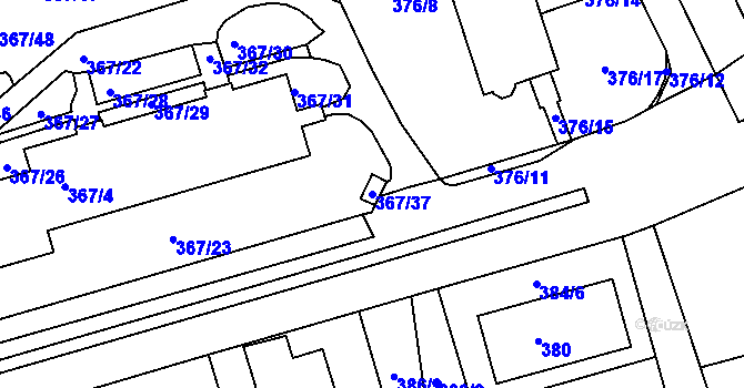 Parcela st. 367/37 v KÚ Janův Důl u Liberce, Katastrální mapa