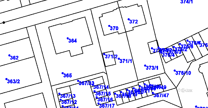 Parcela st. 371/2 v KÚ Janův Důl u Liberce, Katastrální mapa