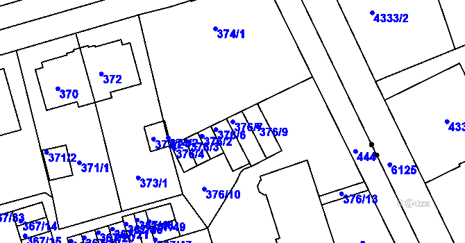 Parcela st. 376/7 v KÚ Janův Důl u Liberce, Katastrální mapa