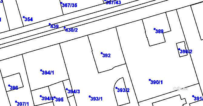 Parcela st. 392 v KÚ Janův Důl u Liberce, Katastrální mapa
